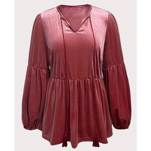 Velvet‎ Feel Rouge Boho Top Size 1XL